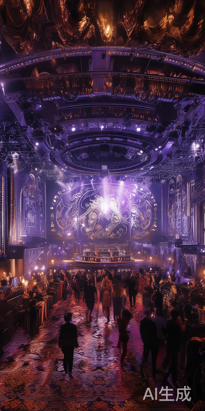 活动现场布置豪华，气氛热烈。从舞台表演到互动游戏，